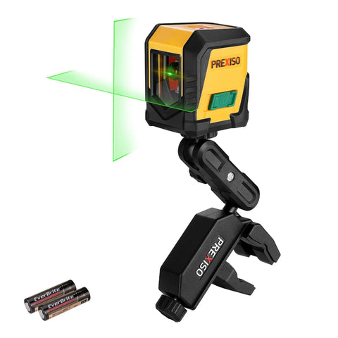 Green Beam Laser Level With Tripod, Self Leveling 65 Ft Cross Line Tool For Hanging Pictures, Floor Tile, And Home Reno Projects, LED Indicator, 360 Degree Clamp, Batteries Included, Easy Setup