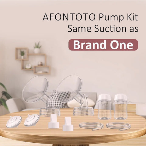 Breast Pump Parts Kit Compatible With S1 S2 9Plus All In One Replacement Set Including 24mm Flange Duckbill Valve Backflow Protector Tubes Bottles Gift Box Included, two clear flanges and bottles