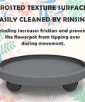 11 Inch Heavy Duty Plant Caddie with Wheels Rolling Planter Stand, frosted surface, no assembly, 176 lb load, text about friction.
