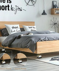 Bedroom with wooden bed frame using 4 Pack No Slip Silicone Caster Cups For Beds And Furniture Keep Your Bed Sofa Or Chair From Sliding Floor Protectors That Prevent Scratches 2.9 By 2.3 Inches Black on hardwood floor