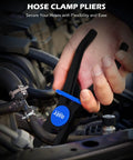 Long Reach Hose Pinch Off Pliers Set 3 Piece Pro Grade All In One Clamp Pliers in use on car engine hose