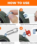 How to use Grease Fittings Kit 280Pcs SAE And Metric Zerk Fittings With Caps And Wrench for lubrication and maintenance.