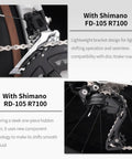 Shimano R7100 components on Beast Carbon Road Bike With Lightweight Frame And Wheelset Hydraulic Disc Brakes Carbon Fork And Seat Post 56cm White Ultralight 8.8 Kg Shimano R7120 24 Speed For Adults.