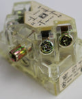 Built Tough And Dead Simple To Install This Model 9001KA5 Contact Block with transparent housing for industrial use.