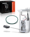 Electric Fuel Pump Module Assembly With Sending Unit OEM Grade Plug And Play Replacement For Ford Fusion 2010 2012 Lincoln MKZ 2011 2012 Mercury Milan 2010 2011 2.5L L4 Gas Engine product image with box and components.