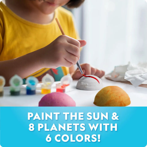 Magnetic Solar System Art Kit For Kids With 9 Magnets Build Paint And Display 3D Planet Magnets On Any Fridge Safe High Quality Materials Totally Fun Educational STEM Craft For Curious Adventurers, child painting Mars planet piece