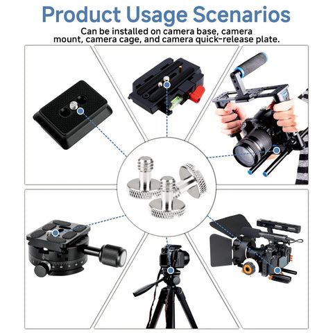 Top Shelf Stainless Steel 1/4 20 Camera Screw Set A Hella Tough 16 Pack Tripod Mount Kit for camera base, cage, and quick-release plate.