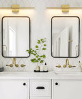 Gold Vanity Light Over Mirror 24 Inch LED 18W, Dope Warm 3500K Modern Bathroom Sconce Wall Lighting With Acrylic Shade