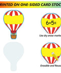 Totally Colorful Hot Air Balloon Cutouts Set With 54 Paper Shapes And 60 Glue Dots for classroom decor, one-sided card stock