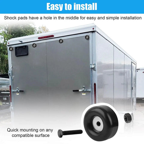 2.5 Inch Trailer Ramp Door Bumper Kit with round rubber stops on cargo trailer door