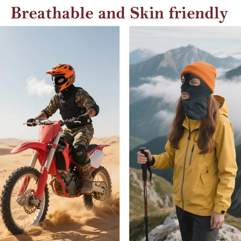 Two Pack 3 Hole Balaclava Ski Mask For Men And Women, Dope Ultra Thin Full Face Cover With Eye And Mouth Openings, outdoor use