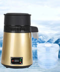Smart Four Liter Automatic Water Distiller featuring heavy duty stainless steel chamber, 750W heater, and transparent water container.