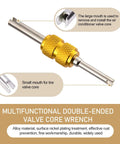 Multifunctional double-ended valve core wrench included in 16 Piece Car AC Valve Core Repair Kit For R134a R12 Systems