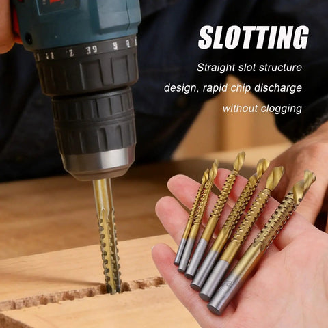 Slick Heavy Duty Three Pack HSS Twist Drill Bit Set features serrated grooving cutters for fast drilling in wood and metal.