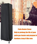 Beefy Waterproof Pyramid Patio Heater Cover With Zipper Fits Outdoor Propane Heaters 87 Inch Tall Black 420D Oxford Fabric