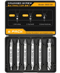 Damaged Screw Extractor Set For Stripped Screws And Bolts displayed in open compact case with six extractors