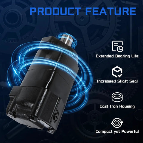 Hydraulic Motor 104-1789-006 Replacement For Eaton Char-Lynn 2000 Series, 9.59 Cu In Displacement, 2-Bolt SAE-A Mount, 470 RPM, 2780 PSI Beefed-Up Heavy-Duty cast iron housing