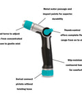 Medium Duty Thumb Control Garden Hose Nozzle With Adjustable Spray Pattern For Lawn And Garden Easy Grip Handle And One Hand Trigger Lock