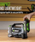 160 PSI Compact Tire Inflator With High Pressure And High Volume Modes Memory Presets For Four PSI displayed on shelf