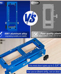 Heavy Duty Door Hinge Jig Kit, Precision Router Template For Nailing Cabinet Makeovers, 6061 aluminum alloy, fits doors up to 1-3/4 in thick.