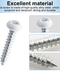 Close-up of Heavy Duty 150 Pack 8X1 Inch Phillips Head RV Screws In Durable White Coating, alloy steel, designed for camper use.