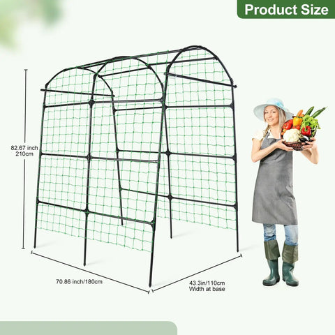7 Ft Tall Garden Arch Tunnel Trellis For Climbing Plants, Easy Setup No Tools Needed Metal Walkway Arbor For Vines And Cucumbers display