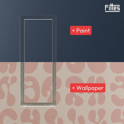Lux Satin White Flush Wall Vent Cover In Solid Steel showing customization with paint and wallpaper options