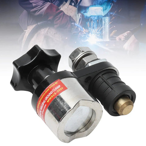 Super Snazzy Fabater Magnetic Welding Ground Clamp Switch With On Off Function, close-up view showing metal construction and adjustable design.