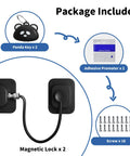 Two Pack Magnetic Cabinet Lock With Panda Key For Childproof Fridge And Cabinets, Easy No Drill Installation package contents