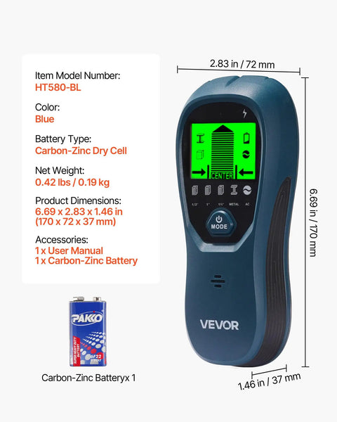 Rock Solid Stud Finder Wall Scanner With Smart Sensor And Hd Lcd Display Dead Accurate Locator For Wood Joists Ac Wires Metal Pipes And Hidden Obstacles Super Handy For Diy Projects No Guesswork Needed Blue Finish