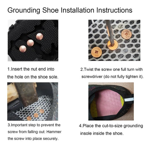 Grounding Shoe Installation Instructions for Level Up Your Daily Kicks With Solid Grounding Insoles Boasting Heel Contact Conductive Fabric Plus Six Pure Copper Rivets To Hassle Free Convert Standard Shoes Into Grounded Footwear For Reliable Support Size 41 To 43.