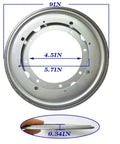 Built Tough Nine Inch Lazy Susan Hardware Kit With Square Rotating Bearing Plate and Smooth Operator 360 Degree Swivel Turntable Base, 9" diameter, galvanized steel.