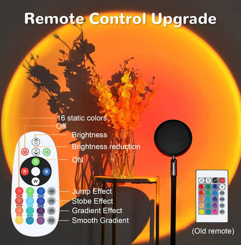 Sunset Lamp With 16 Colors And 4 Modes Remote Control Color Changing Rainbow Light LED Projector For Cozy Vibes and Romantic Ambience