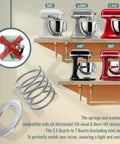 Two Pack 304 Stainless Steel Spring And Washer Replacement Kit For 3.5 To 7 Quart Tilt Head And Bowl Lift Mixers with mixer sizes.