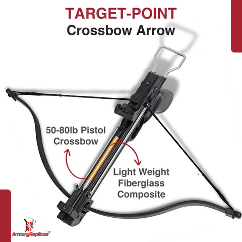 Replacement Crossbow Arrows 6.25 Inch Aluminum 12 Pack For 50-80 Lb Pistol Crossbows with copper shaft in a pistol crossbow
