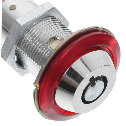 Solid Vending Machine Lock And Keys Replacement Kit For Drink Snack Soda Dispensers Plus Heavy Duty Keyed Cylinder Security Hardware For Game Room Arcades Metal Or Wooden Cabinets And Fences With Super Easy Install And Keep Your Gear Locked Down, close-up red-ring metal cylinder