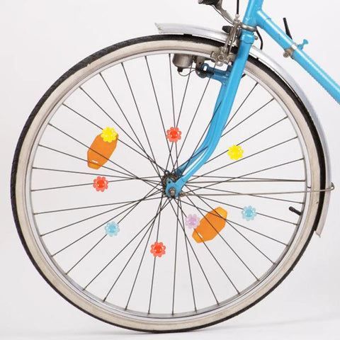 Colorful Flower Bike Spoke Beads Clip On Neon Glow In The Dark Decorations on bike wheel for kids bicycle spokes