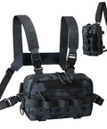 Water Resistant Outdoor Chest Bag For Men With Lightweight Tactical Design For Running Cycling Hiking And Workouts, black camo