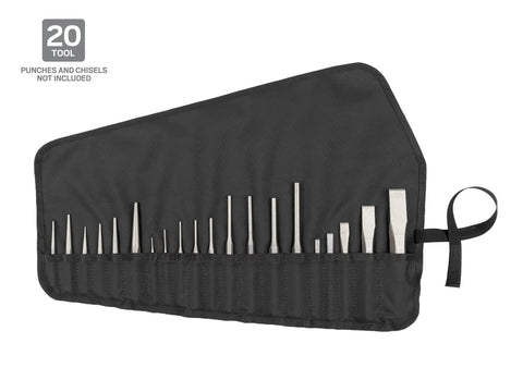 20 Piece Punch And Chisel Roll-Up Pouch For Portable Carry Of Your Punch And Chisel Set PNC99001 Durable Polyurethane-Backed 600D Material Made In USA