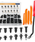 Universal 240 Piece Push Retainer Clip Kit With Plastic Rivets Fasteners For Door Trim Fender Bumper And Splash Shield Fits GM Ford Toyota Honda Chrysler And More with tools