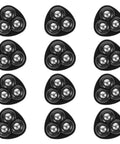 12pcs Black Swivel Furniture Casters with 3 Ball Structure in close view, showcasing triangular bases and shiny ball bearings.