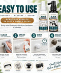 Cabinet Hardware Spray Paint, Quick-Dry Refinish for Knobs & Hinges tutorial layout, featuring cleaning and spraying steps.