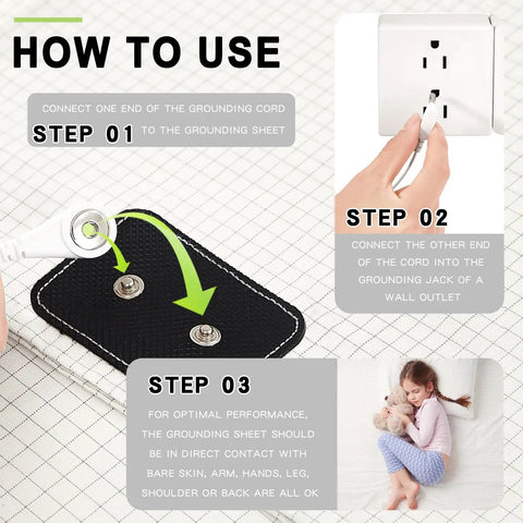 Instructions for using Grounding Sheets King Size With Fifteen Percent Silver Fiber and outlet tester