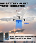 RC Drone Remote Control Airplane Ready To Fly Foam Jet Fighter Stunt Plane With 360 Degree Flips shown with battery alert system.