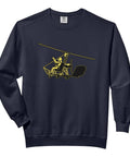 Aviation Gyrocopter Themed Sweatshirt For Hobby Pilots And Modelers Comfortable Colors Adult Crewneck with yellow design