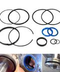Pro Grade Hydraulic Log Splitter Cylinder Rebuild Seal Kit 4.5 Bore 1.75 Rod Pack of 11 with rings and seals displayed