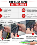 Atlas Windshield Wiper Blades Set installation guide for quick tool-free setup on 2018-2024 VW Atlas, featuring memory steel spring.