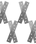 4pc Hidden Door Hinges 360 Degree Rotating Pivot for Aluminum Frame Doors Stainless Steel With Vertical Connecting Function, laid out.
