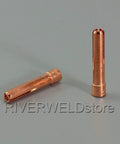 TIG Stubby Collets 3/32 Inch and 2.4mm Orifice for PTA DB SR WP 17 18 26 TIG Welding Torch, Pack of 10, brass collets on gray surface