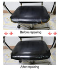 Office chair seat before and after using Wide Duct Tape 5 Inch Wide Industrial Grade Black Heavy Duty Waterproof Tape With Beefy Adhesive